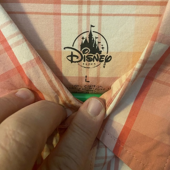 Men’s plaid Mickey Mouse button down shirt. - Picture 3 of 4